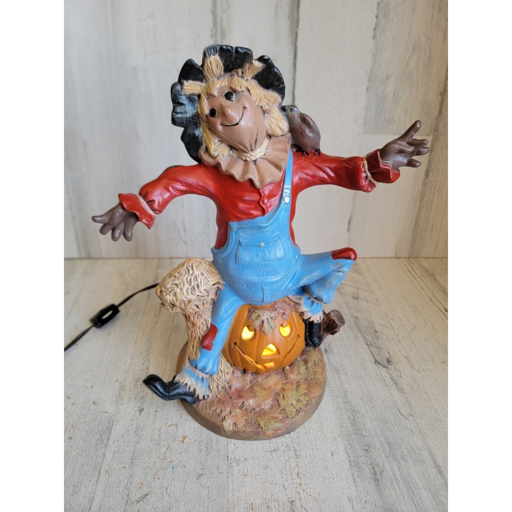 Vintage Fritsch Scarecrow Halloween mold light up fall farm home decor